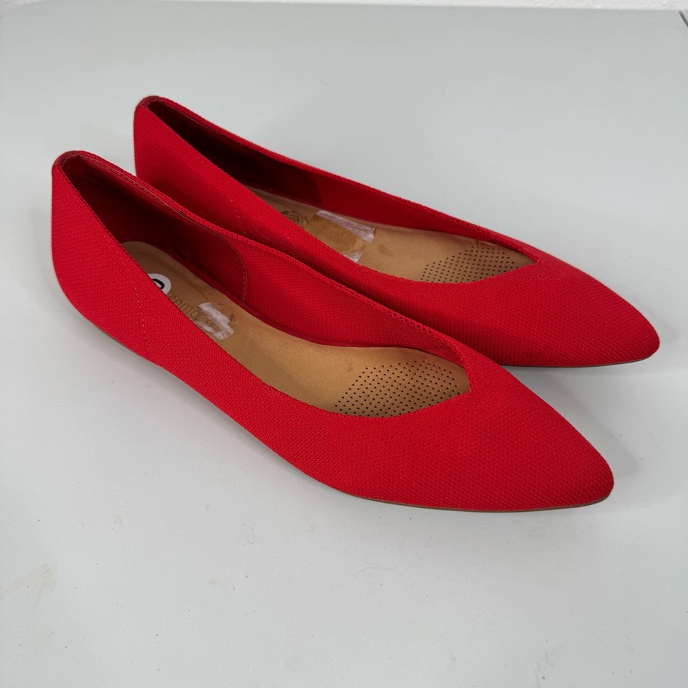 Corso Como Julia Knit Pointed Ballerina Flat‎ in Red Size 10